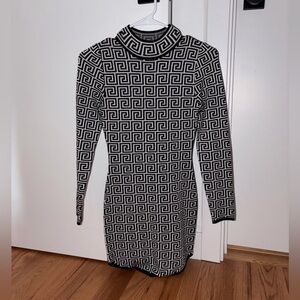 Black & White Long Sleeve Dress
